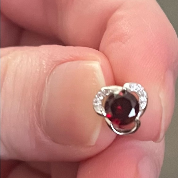 Natural Red Garnet Earrings - Picture 3 of 6